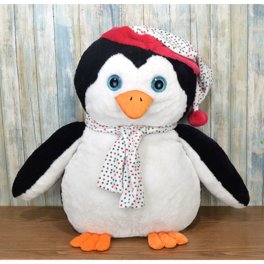 Jumbo Penguin 28" Christmas Plush Stuffed Animal Holiday One of a Kind GOFFA